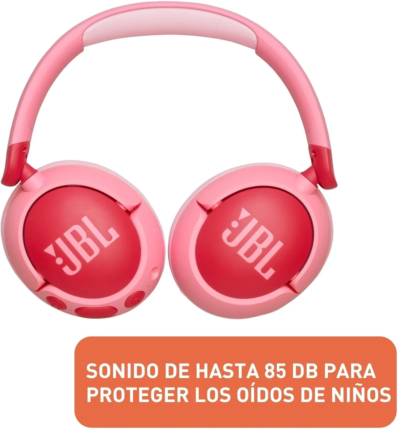 هدفون بی سیم بلوتوثی کودکانه JBL Junior 470NC، درایورهای 32 میلی متری، صدای تا 85 دسی بل، پخش 50 ساعته - صورتی