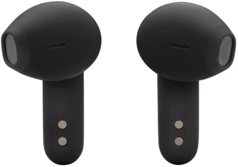 هدفون بی سیم بلوتوثی داخل گوشی JBL Vibe Flex 2 مشکی با محفظه شارژ، عمر باتری 40 ساعته، صدای هوشمند محیطی، میکروفون داخلی، تماس هندزفری، مقاوم در برابر پاشش آب، مناسب برای ورزش