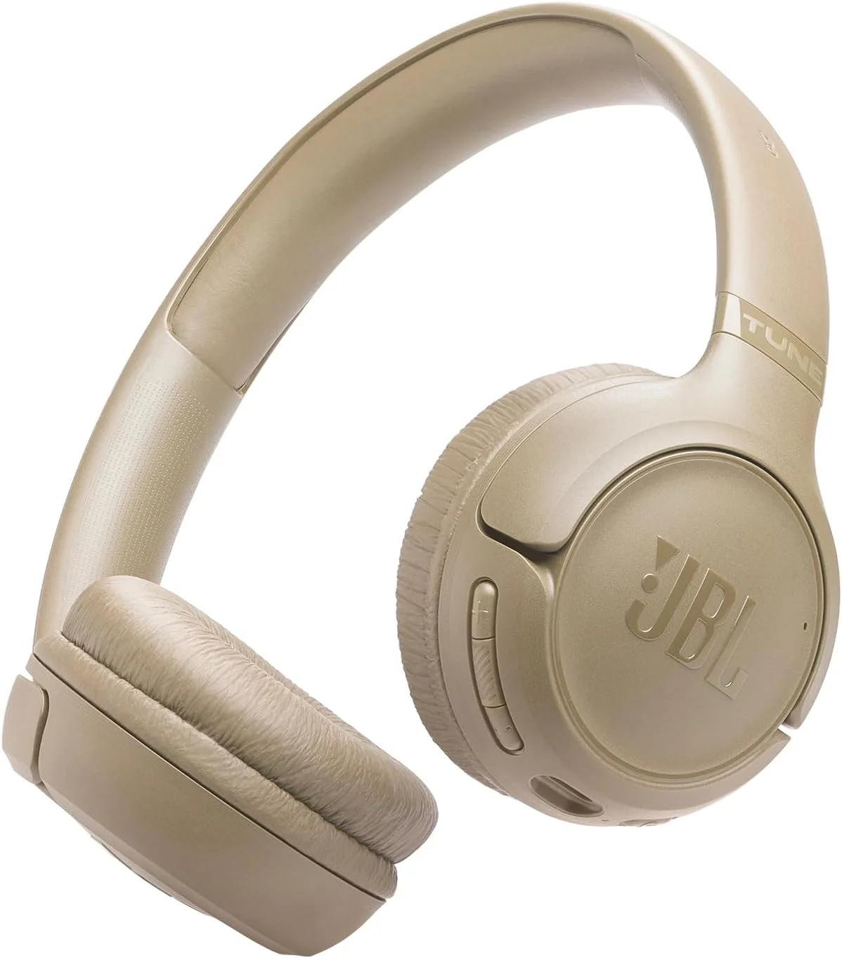 هدفون بی‌سیم روگوشی بلوتوثی JBL Tune 530BT با صدای Pure Bass، عمر باتری 76 ساعته، میکروفون‌های دوگانه Beamforming، بلوتوث 6.0 چند نقطه‌ای، تاشو و سبک - بژ (JBLT530BTBEGEU)