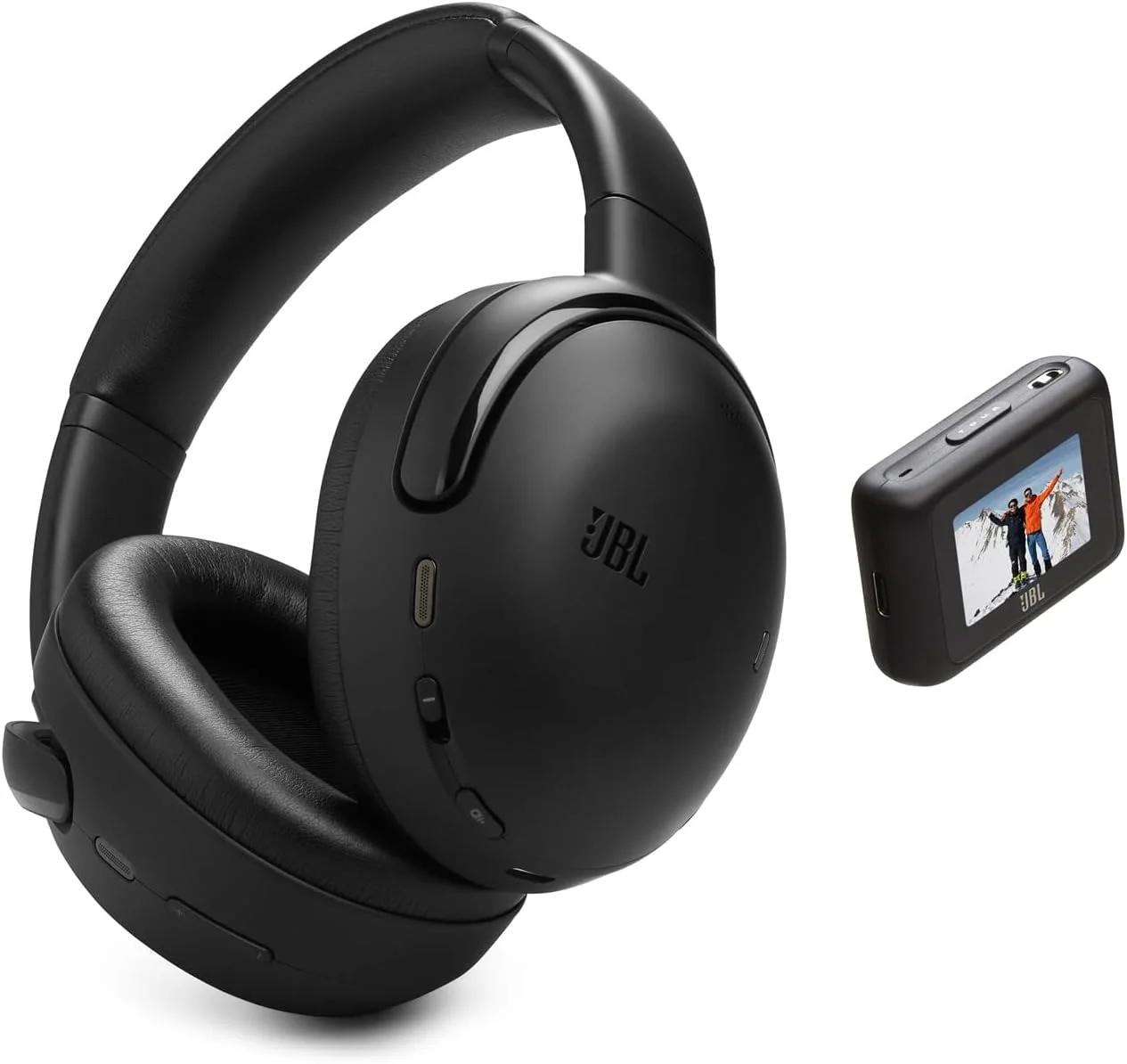 هدفون بی‌سیم دور گوشی حذف نویز JBL Tour One M3 Smart Tx با فرستنده هوشمند، صدای Hi-Res (3.5mm یا USB-C)، صدای فضایی 360 با ردیابی سر و 70 ساعت پخش (مشکی)