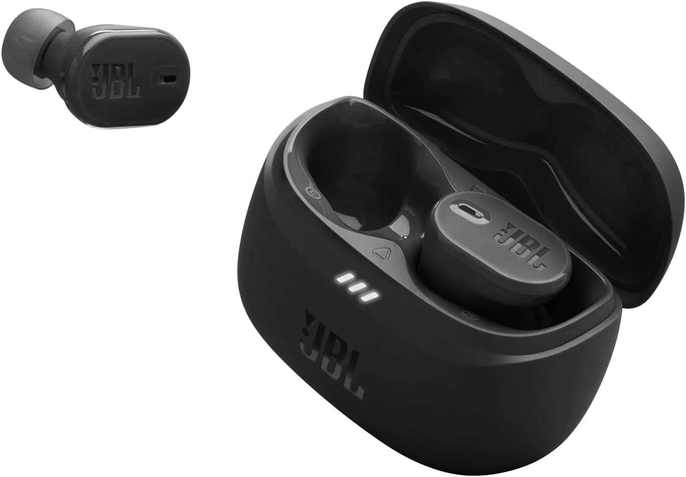 هدفون بی سیم JBL Tune Buds 2 با قابلیت حذف نویز، صدای فضایی و فناوری Smart Ambient، دارای 6 میکروفون برای تماس های بی نقص، تا 48 ساعت پخش، مقاوم در برابر گرد و غبار و آب IP54 (مشکی)