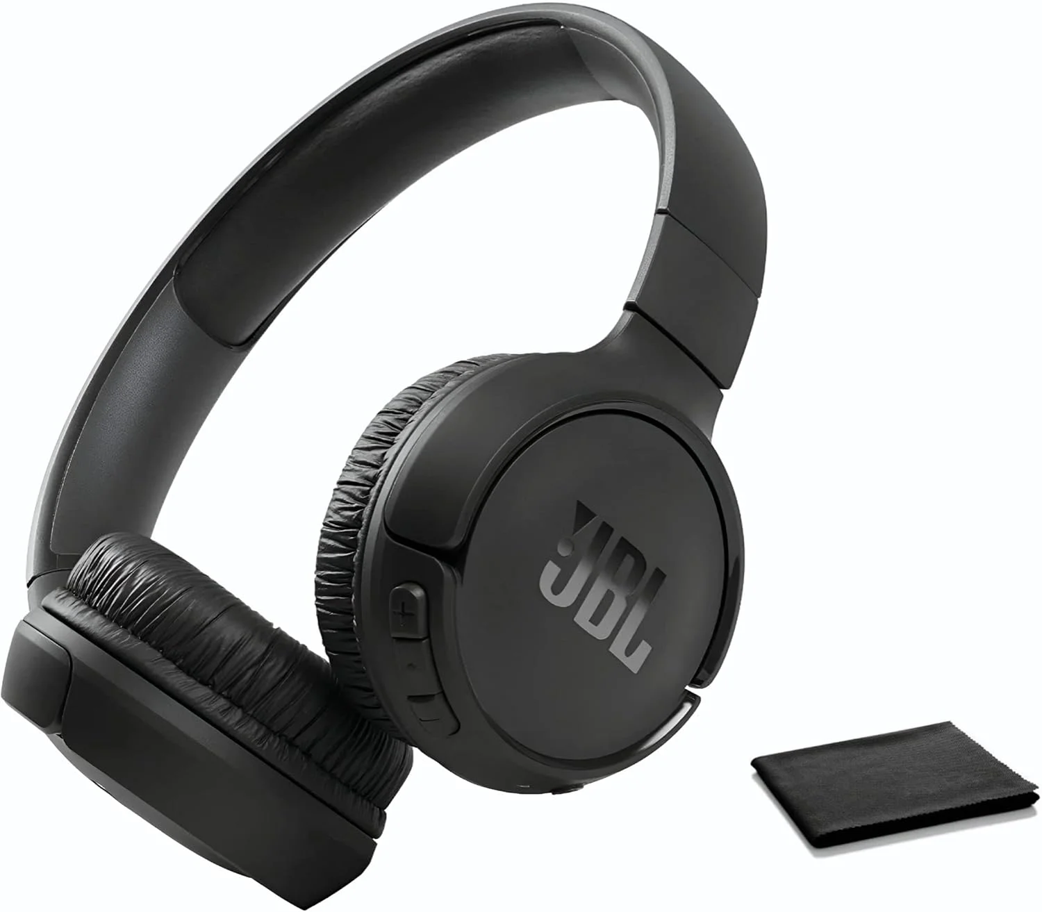 هدفون بلوتوثی رو گوشی JBL Tune 570BT با صدای استریو بیس خالص + پارچه تمیز کننده - مشکی (JBLT570BTBLKAM-CC)