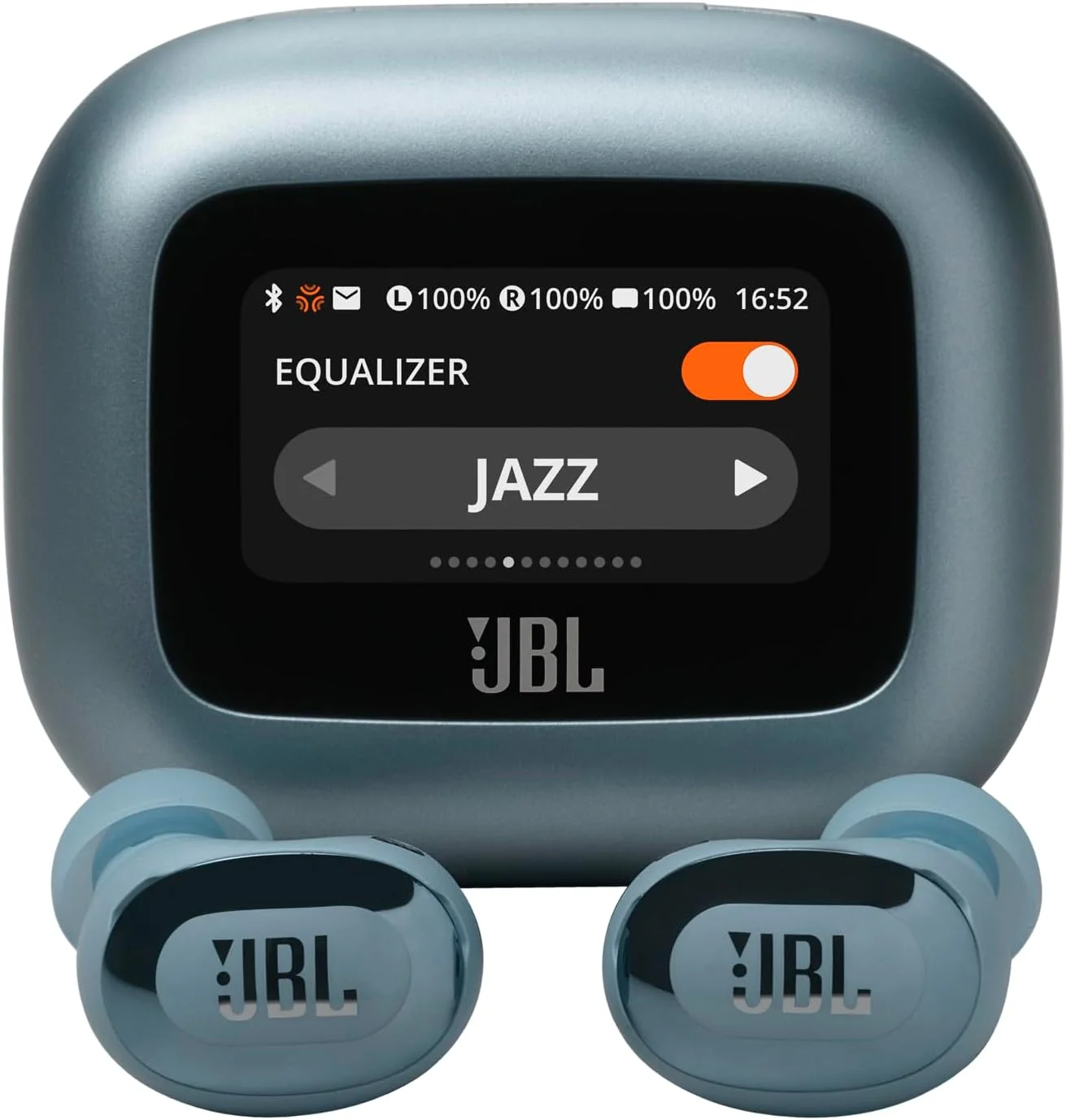 هدفون بی سیم حذف نویز JBL Live Buds 3 - نوع داخل گوشی، 40 ساعت پخش، شارژ بی سیم، 6 میکروفون برای تماس های عالی، اتصال چند نقطه ای، ضد آب و گرد و غبار IP55 (آبی)