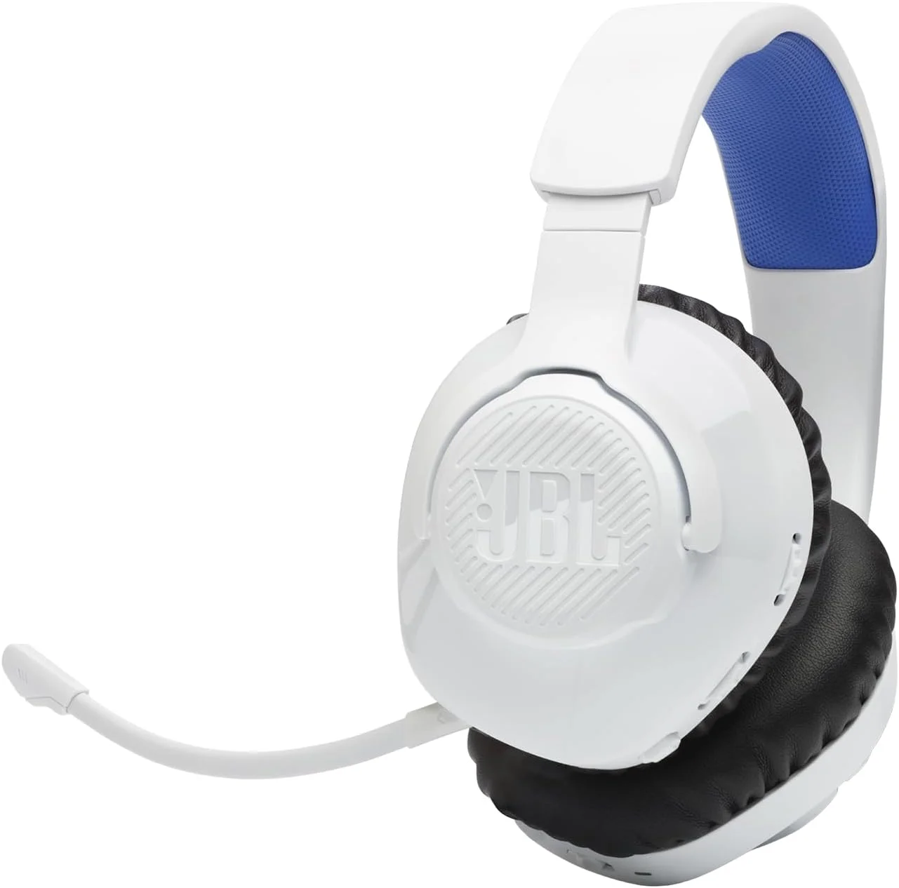 هدست گیمینگ بی سیم JBL Quantum 360P - مناسب کنسول، با میکروفون بوم جداشدنی، عمر باتری تا 22 ساعت، راحتی فوم حافظه دار، سازگار با صدای سه بعدی پلی استیشن 5 (سفید)