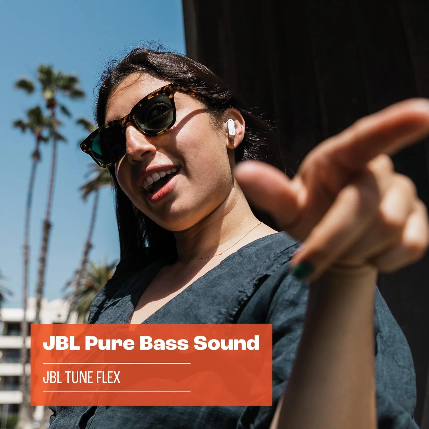 هدفون بی سیم حذف نویز JBL Tune Flex (آبی)، سایز کوچک