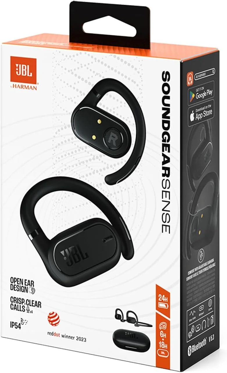 هدفون های بی سیم بلوتوثی JBL Soundgear Sense، با طراحی گوش باز، ضد آب و با فیت راحت، رنگ مشکی
