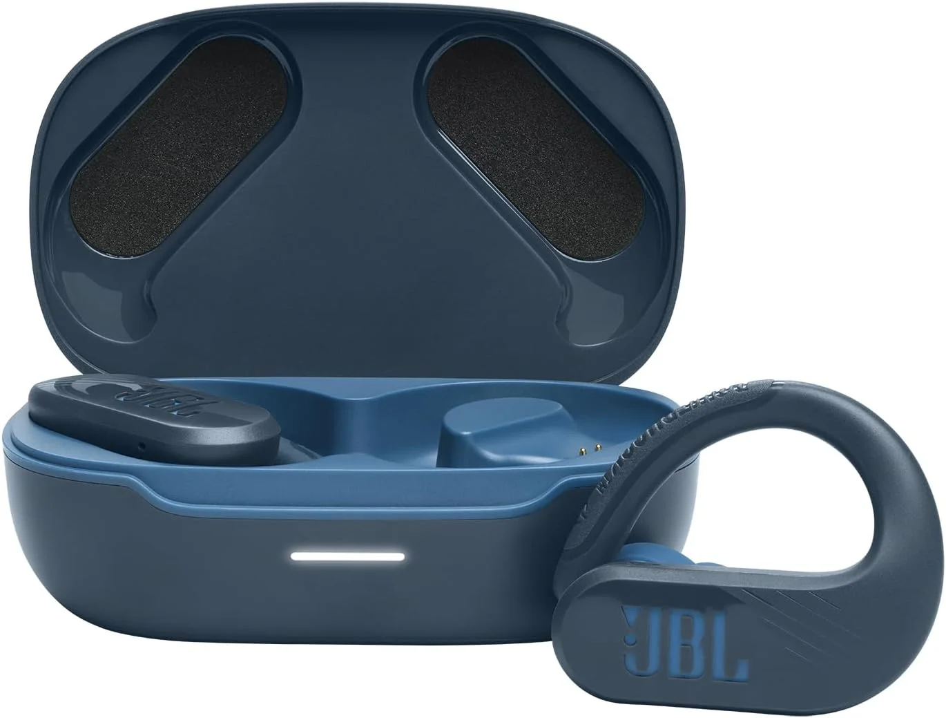 هدفون بی سیم ورزشی JBL Endurance Peak 3 مقاوم در برابر گرد و غبار و آب، صدای JBL Pure Bass، باتری 50 ساعته، Ambient Aware & Talk Thru، فناوری 4 میکروفون، طراحی Powerhook - مشکی، JBLENDURPEAK3BLU