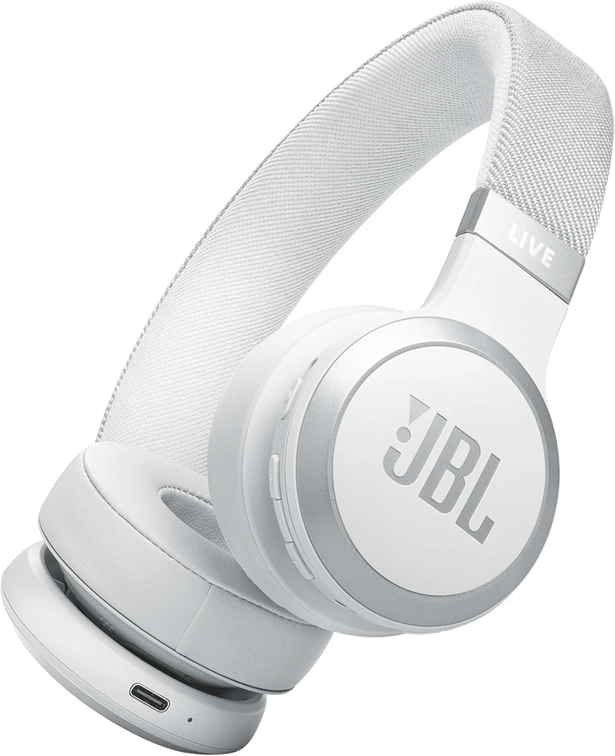 هدفون بی‌سیم روگوشی JBL LIVE 670NC با قابلیت حذف نویز تطبیقی واقعی، صدای Pure Bass، Smart Ambient، بلوتوث 5.3، Le Audio، VoiceAware، باتری 64 ساعته، سفید