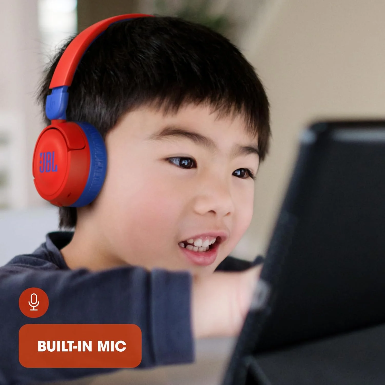 هدفون رو گوشی کودکانه JBL JR 310 (قرمز/آبی)، سایز کوچک - تصویر 2