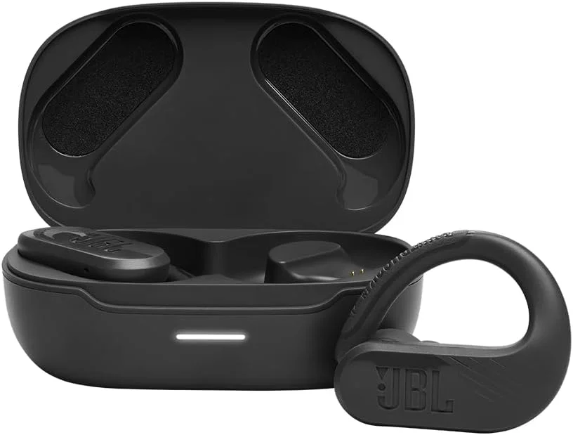هدفون ورزشی بی سیم JBL Endurance Peak 3 مقاوم در برابر گرد و غبار و آب، صدای JBL Pure Bass، باتری 50 ساعته، Ambient Aware & Talk Thru، فناوری 4 میکروفون، طراحی Powerhook - مشکی، JBLENDURPEAK3BLK