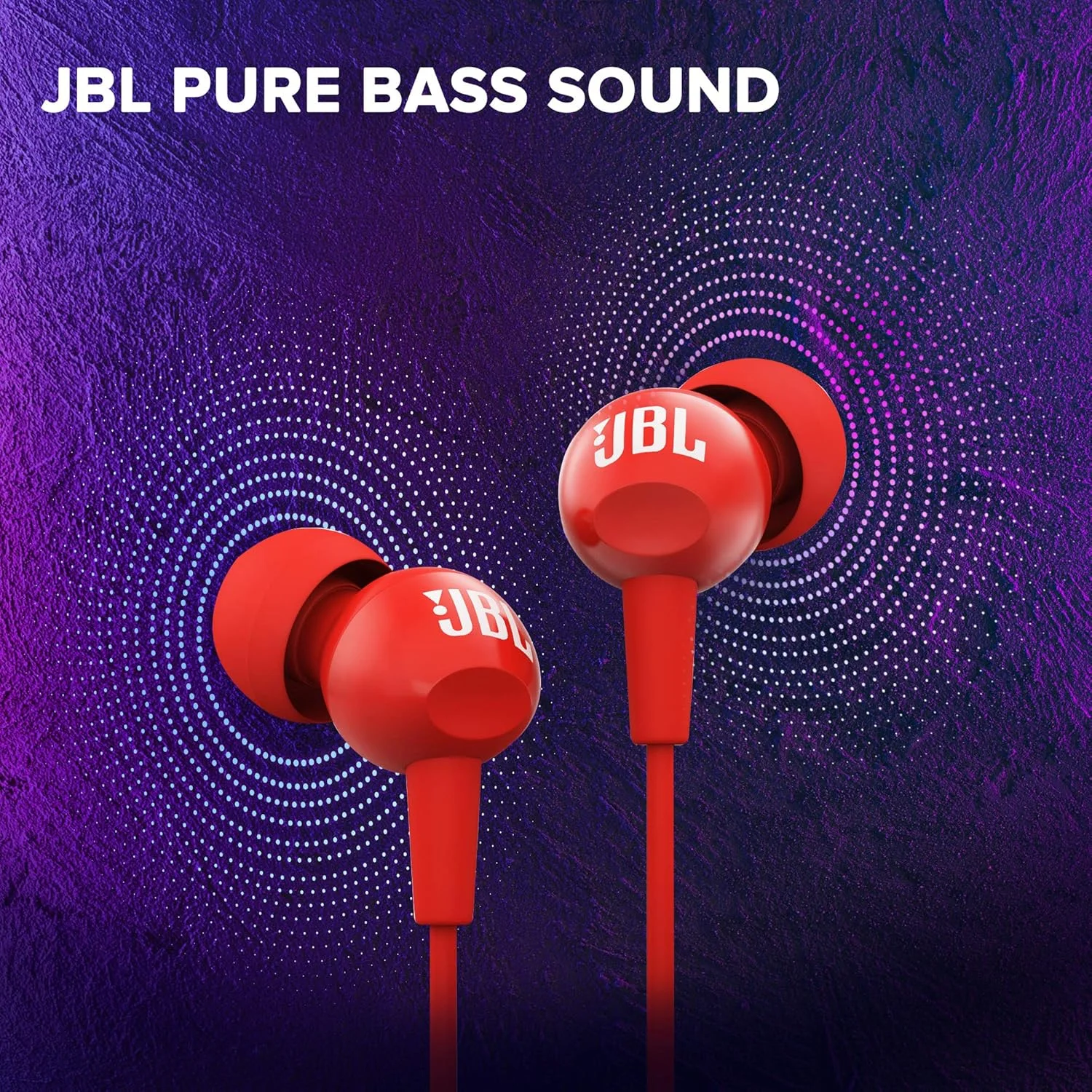 هدفون داخل گوشی JBL C100SIU با ریموت 1 دکمه و میکروفون برای Apple iOS/Android - قرمز