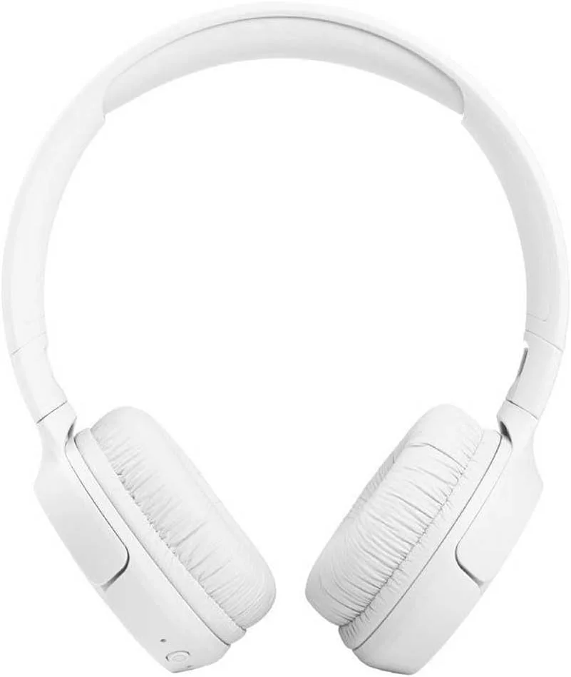 هدفون بی‌سیم رو گوشی JBL Tune 510BT، صدای Pure Bass، باتری 40 ساعته، شارژ سریع، USB Type-C سریع، اتصال چند نقطه‌ای، طراحی تاشو، دستیار صوتی - سفید، JBLT510BTWHTEU