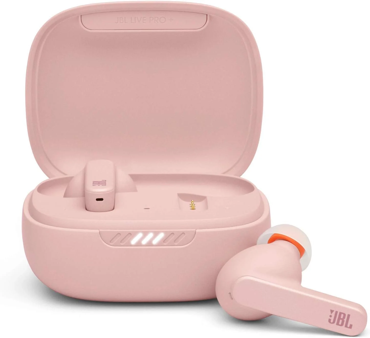 هدفون بی سیم حذف نویز JBL Live Pro+ TWS، صدای قدرتمند، ANC + Smart Ambient، باتری 28 ساعته، شارژینگ، فناوری 3 میکروفون، اتصال دوگانه، مقاوم در برابر آب - صورتی