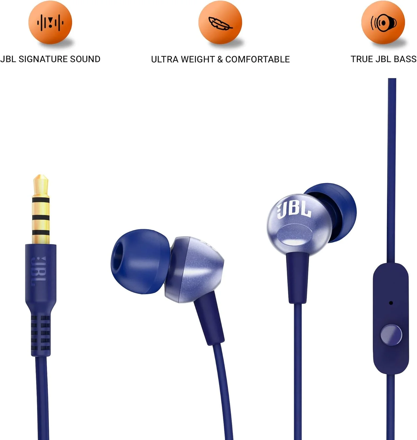 هدفون داخل گوشی JBL C200SI با میکروفون (آبی عرفانی) - تصویر 2 هدفون داخل گوشی JBL C200SI با میکروفون (آبی عرفانی) - تصویر 2