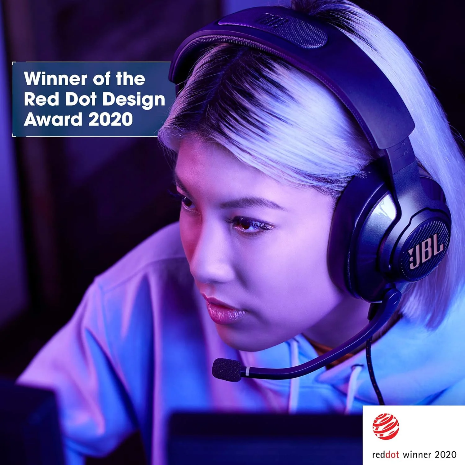 هدفون گیمینگ JBL Quantum 400 - دور گوشی سیم دار با USB و دکمه تنظیم تعادل صدا - مشکی