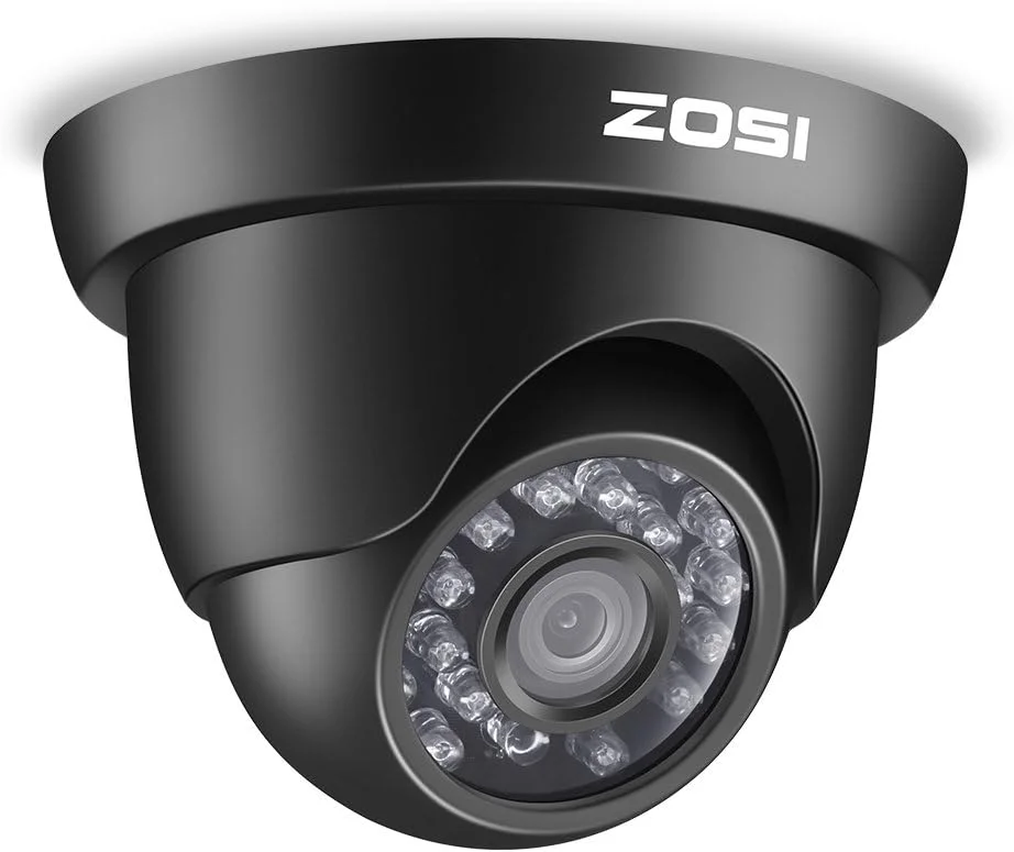 دوربین مداربسته دام ZOSI 720P HD 1280TVL 1.0MP با رزولوشن بالا 4 در 1 TVI/CVI/AHD/CVBS سیستم امنیتی منزل دید در روز/شب برای سیستم های HD-TVI، AHD، CVI و CVBS/960H آنالوگ DVR (مشکی)