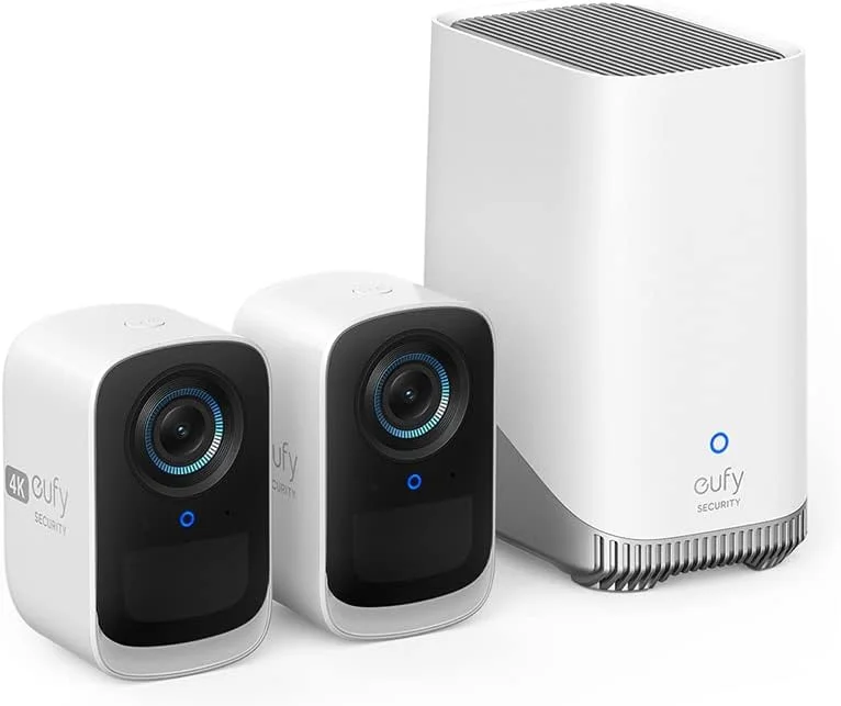 eufy Security S300 eufyCam 3C 2-Cam Kit Security Camera Outdoor Wireless, 4K Camera, Expandable Local Storage Up To 16TB, Face Recognition AI, Spotlight, Color Night Vision, No Monthly Fee