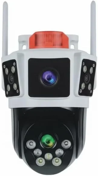 دوربین مداربسته بیرونی با 3 لنز، رزولوشن 12 مگاپیکسل Ultra HD، پشتیبانی از شبکه 5G و زوم 10X - سفید
