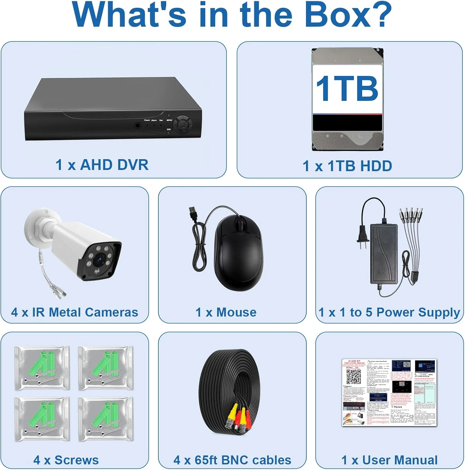 کیت سیستم DVR دوربین مداربسته سیمی 4K H.265+ با تشخیص هوش مصنوعی انسان و وسیله نقلیه 1 ترابایت