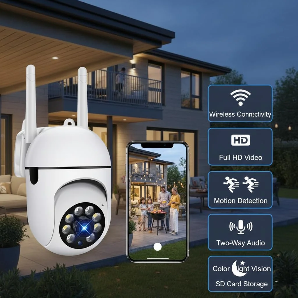 دوربین مداربسته سیمی، دوربین کودک با چرخش 360 درجه، صدای دو طرفه، دید در شب رنگی، تشخیص هوش مصنوعی، ذخیره سازی SD/Cloud، دوربین نظارتی خانگی WiFi 2.4G/5GHz