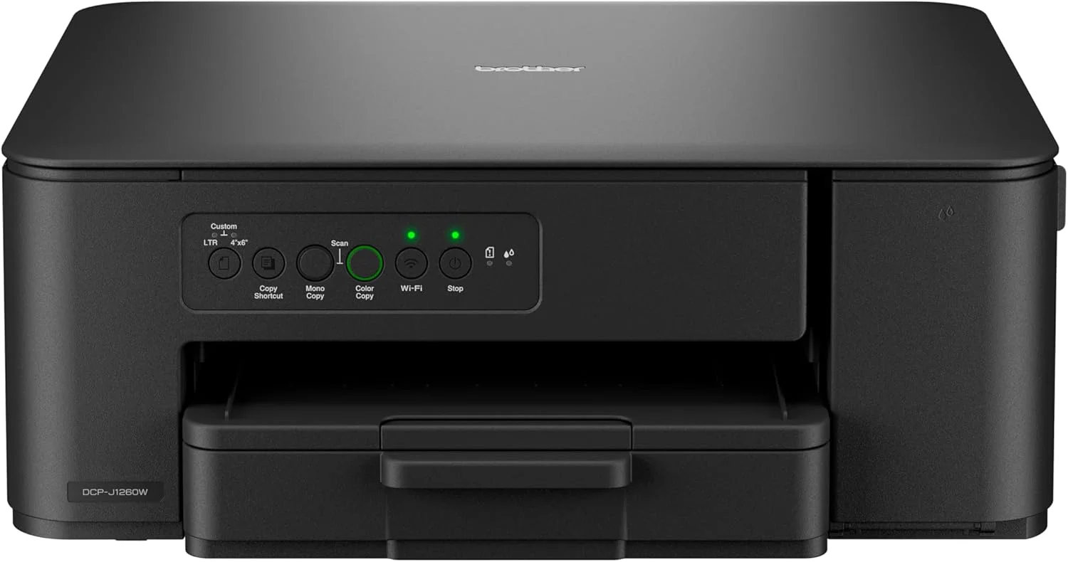 پرینتر جوهرافشان بی سیم A4 برادر مدل DCP-J1260W | همه کاره (پرینت/کپی/اسکن) | WiFi/USB 2.0 | A4 | چاپ دورو | عکس | شامل جوهر | دوشاخه UK