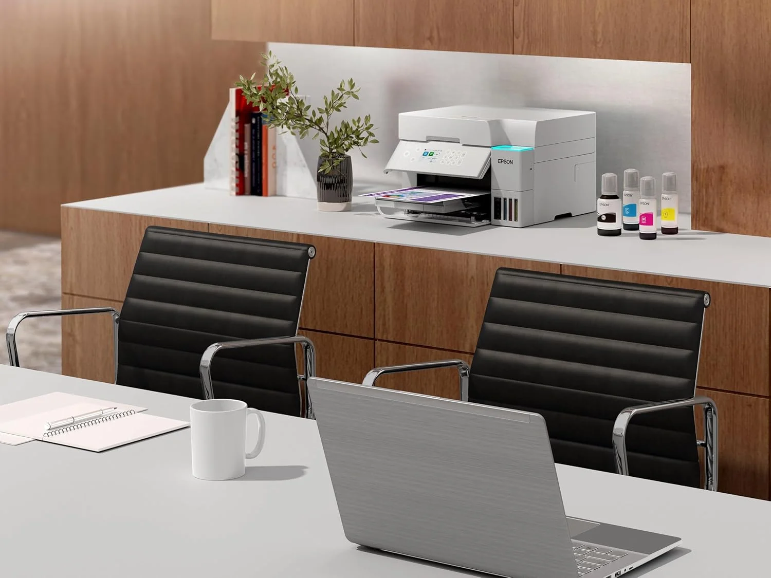 پرینتر چندکاره اپسون EcoTank L6376: رنگ سفید، A4، دارای Wi-Fi و AirPrint، با ADF، چاپ دورو، اسکن و کپی. شامل 5 بطری جوهر با بازدهی بالا!