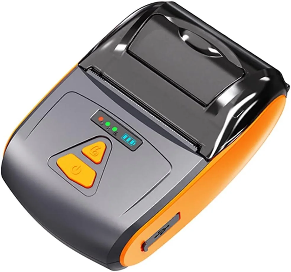 چاپگر جوهر افشان، چاپگر رسید مینی قابل حمل Impresora بی سیم USB Type-C 58mm چاپگر حرارتی بلوتوث POS چاپگرهای موبایل و کامپیوتر (چاپگر زرد)