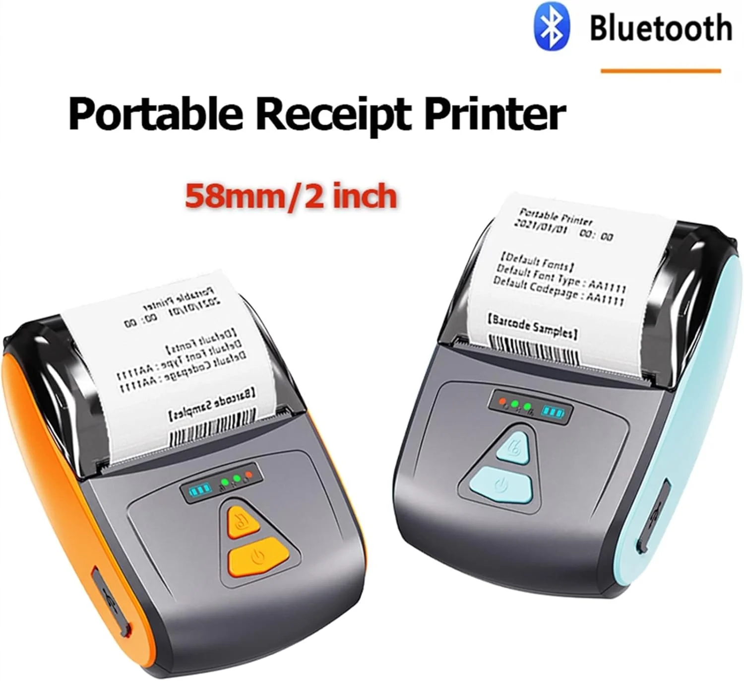 چاپگر جوهر افشان، چاپگر رسید مینی قابل حمل Impresora بی سیم USB Type-C 58mm چاپگر حرارتی بلوتوث POS چاپگرهای موبایل و کامپیوتر (چاپگر زرد)