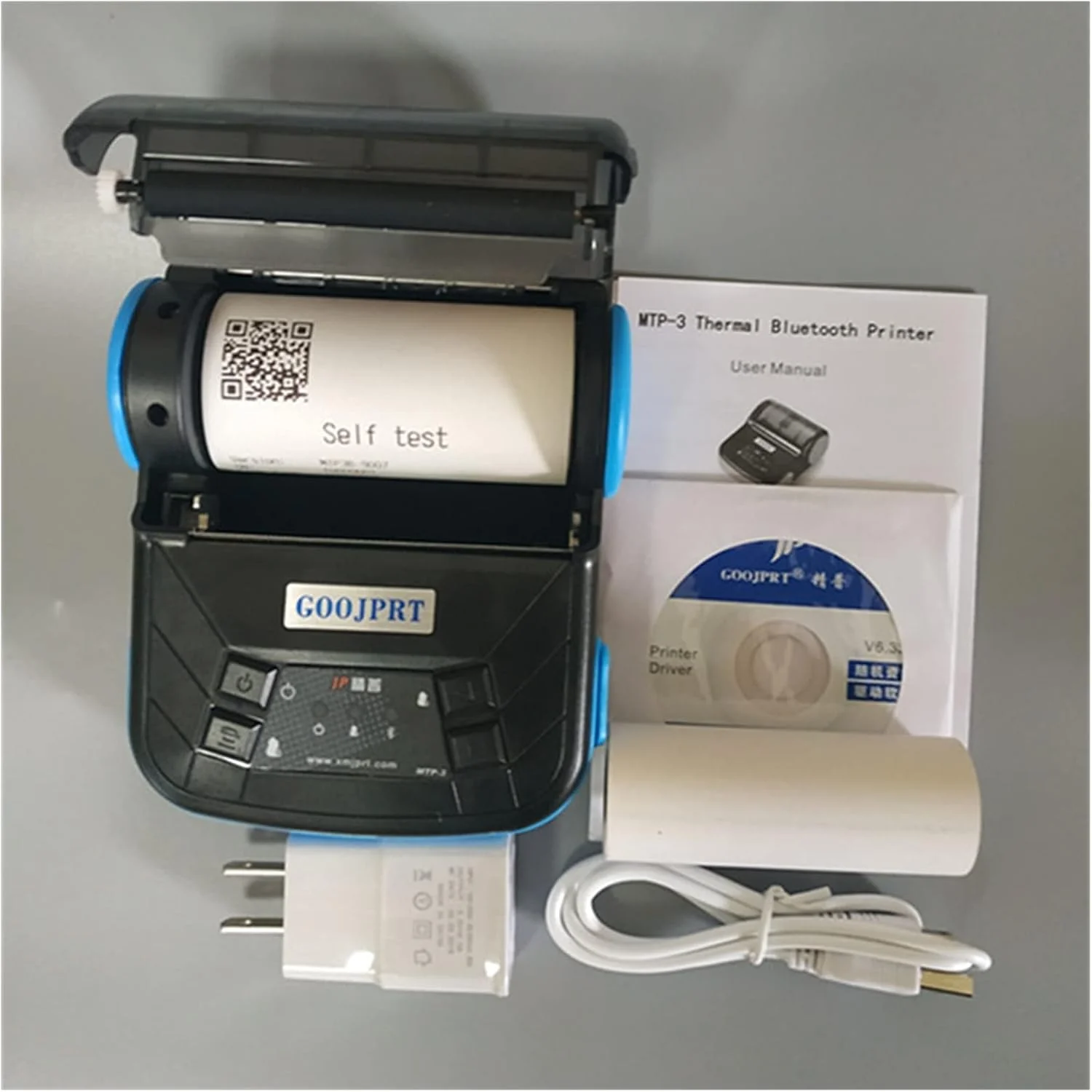 چاپگر جوهر افشان، چاپگر حرارتی کوچک قابل حمل USB DC5V 80mm سازگار با بلوتوث، چاپگر رسید سبک وزن، کاغذ موبایل (مشکی)