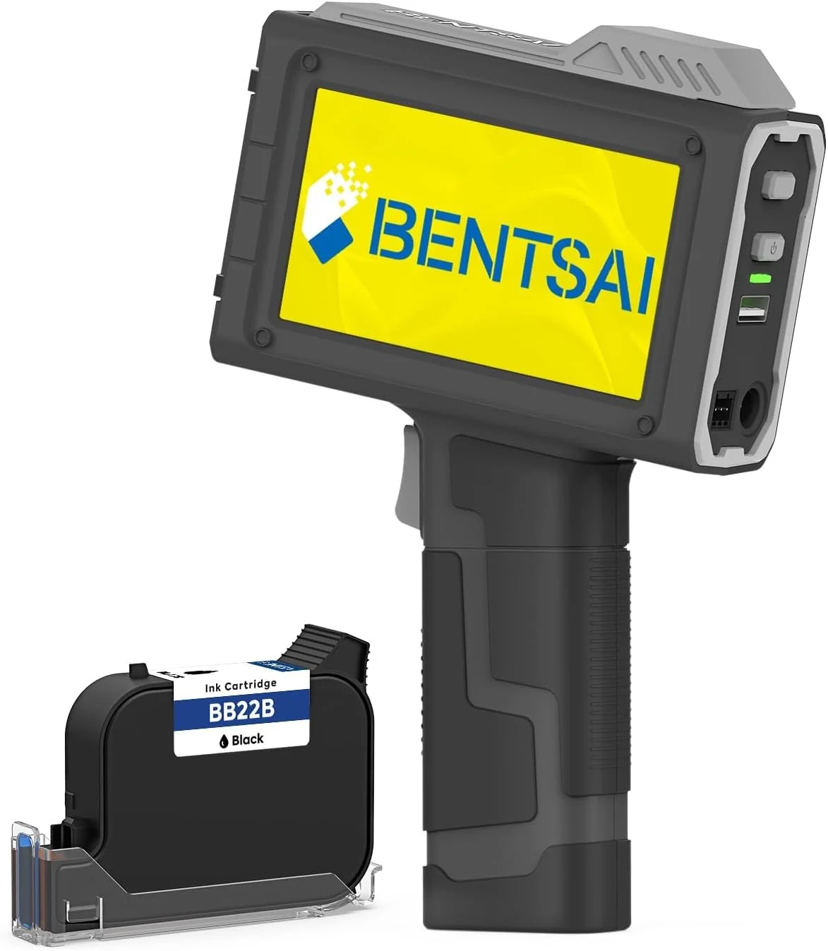پرینتر جوهر افشان قابل حمل BENTSAI BT-HH6205BL با سنسور فوتوالکتریک برای خط مونتاژ، چاپ تاریخ، کد QR و کد UPC