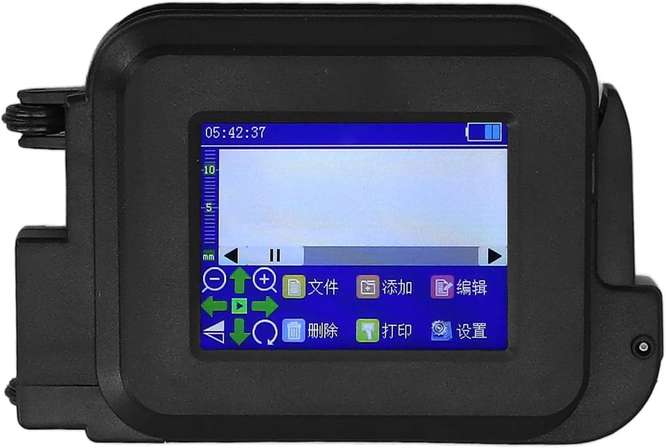 دستگاه چاپگر جوهرافشان دستی BROLEO، چاپگر 1200mAh با صفحه لمسی LED، چاپگر دستی بارکد تاریخ برای برچسب تاریخ تولید لوگو، DIY (دوشاخه UK)