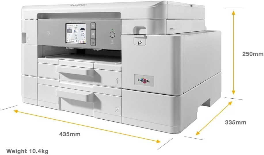 پرینتر جوهرافشان رنگی بی‌سیم Brother MFC-J4540DW XL | 4 در 1 (پرینت/کپی/اسکن/فکس) | ظرفیت بالای کاغذ | A4 | عکس | بسته کامل