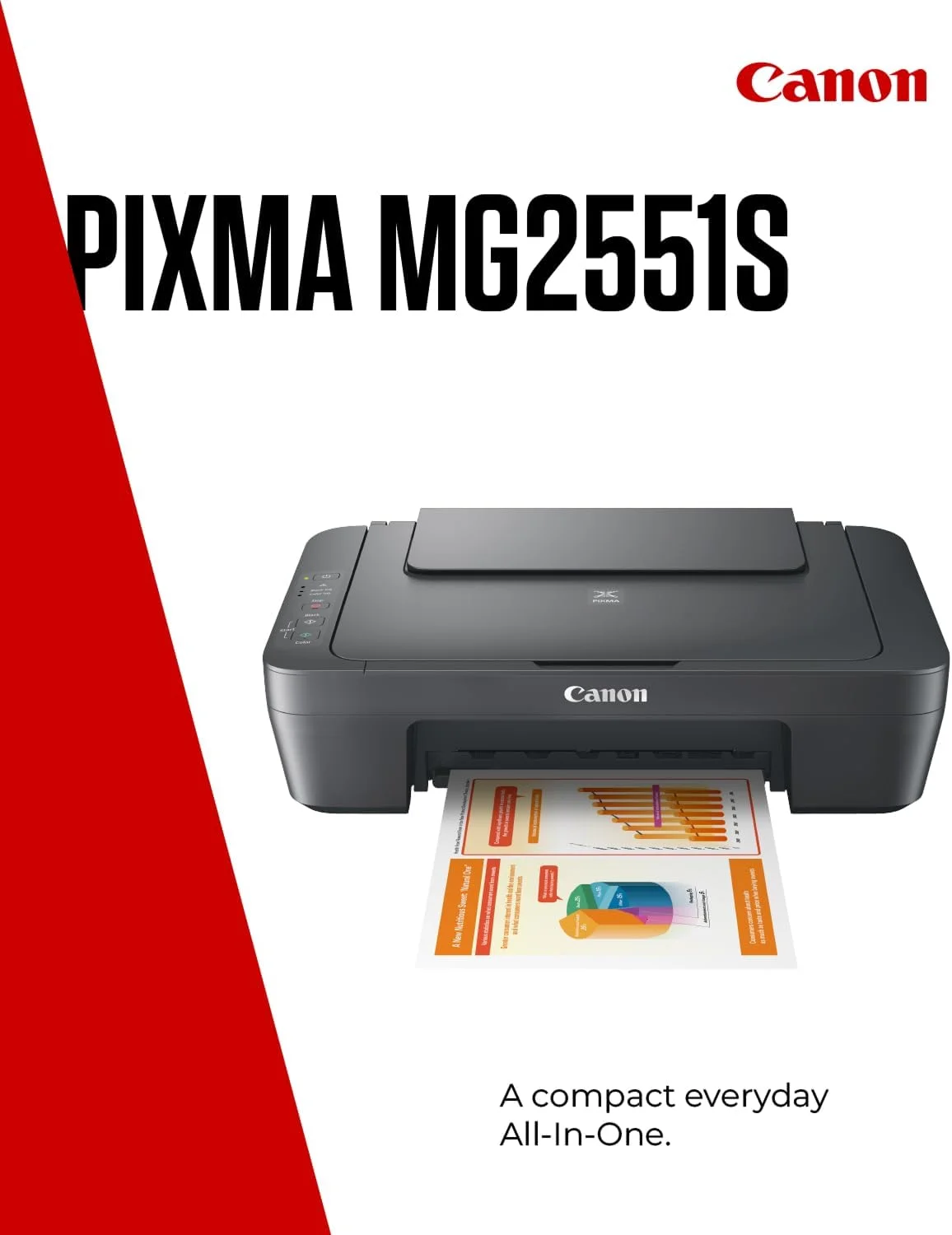 پرینتر جوهرافشان کانن PIXMA MG2551S A4 با رزولوشن 4800x600 DPI (کانن PIXMA MG2551S. پرینتر رنگی چندکاره A4، چاپ/کپی/اسکن. 4800x600 dpi، 4ipm رنگی، 8ipm تک رنگ USB. ویندوز، MacOS)