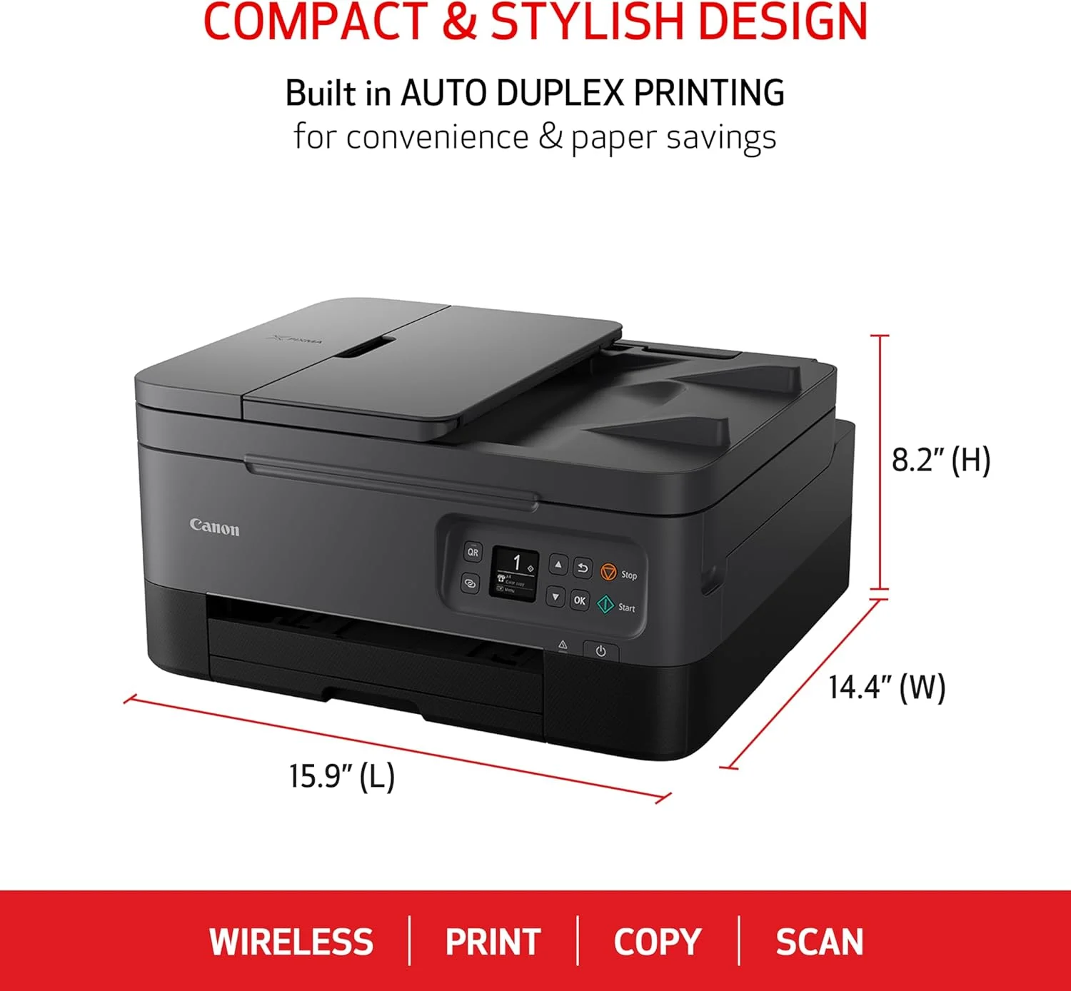 پرینتر جوهرافشان چندکاره بی‌سیم مشکی کانن PIXMA TR7020a