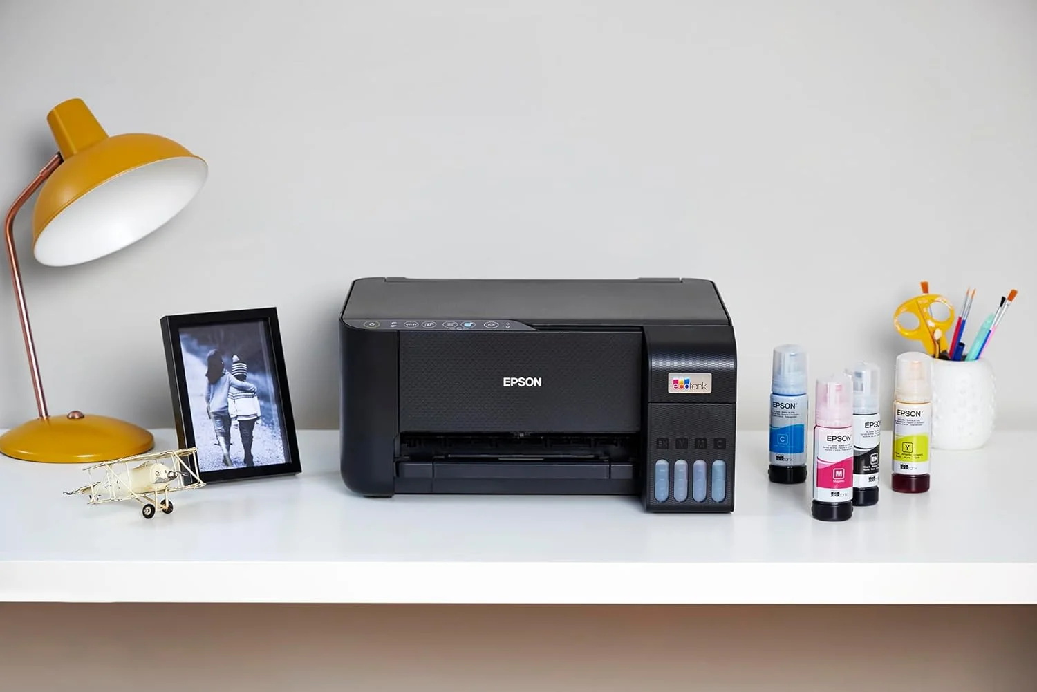 پرینتر مخزن جوهر خانگی EPSON EcoTank L3252 A4، رنگی، پرینتر 3 در 1 با قابلیت اتصال WiFi و برنامه SmartPanel