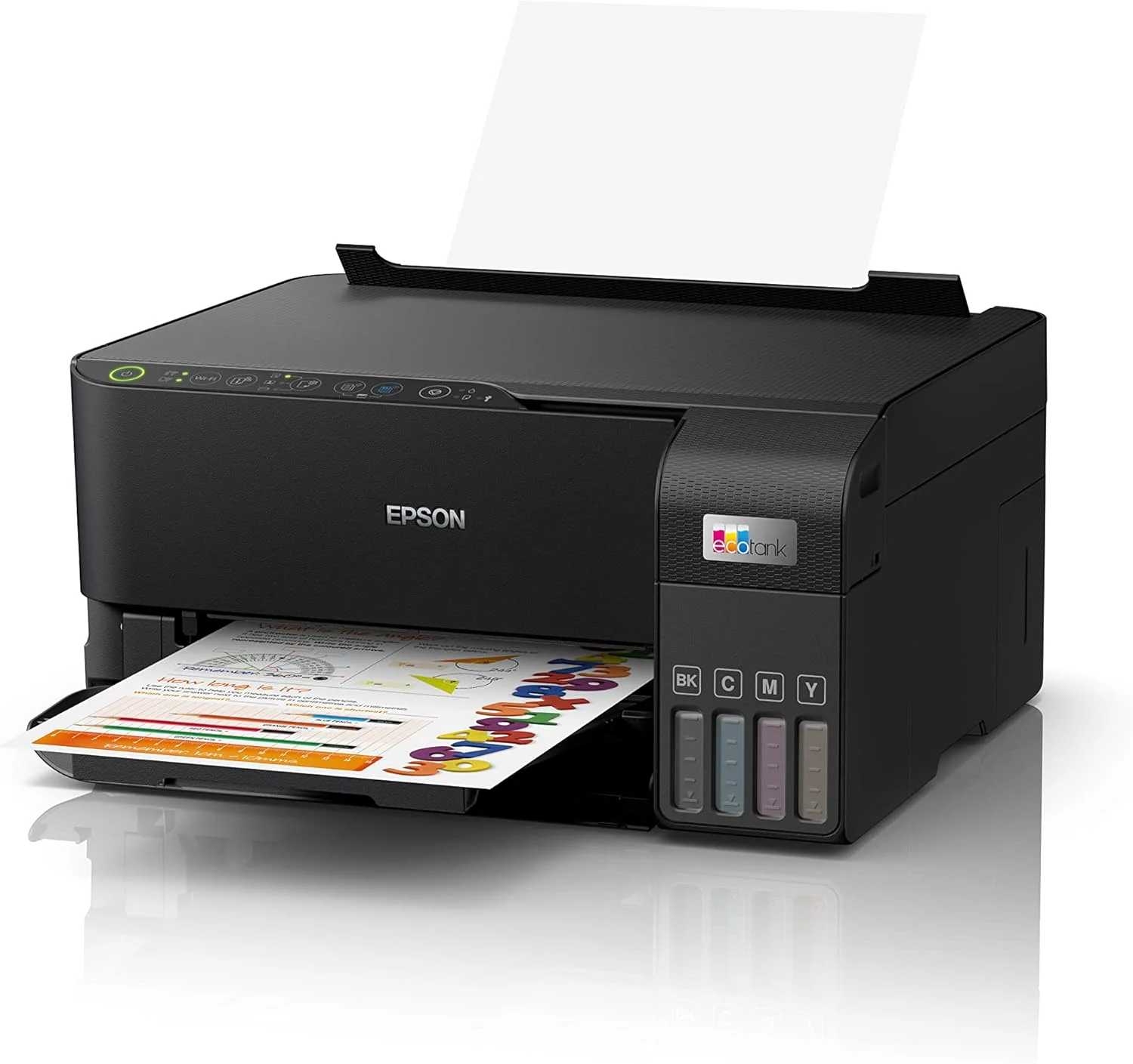پرینتر مخزن جوهر خانگی اپسون EcoTank L3550، پرینتر رنگی A4 پرسرعت 3 در 1 با Wi-Fi Direct، پرینتر عکس، با قابلیت اتصال به برنامه هوشمند، مشکی + جعبه کاغذ تجاری رایگان
