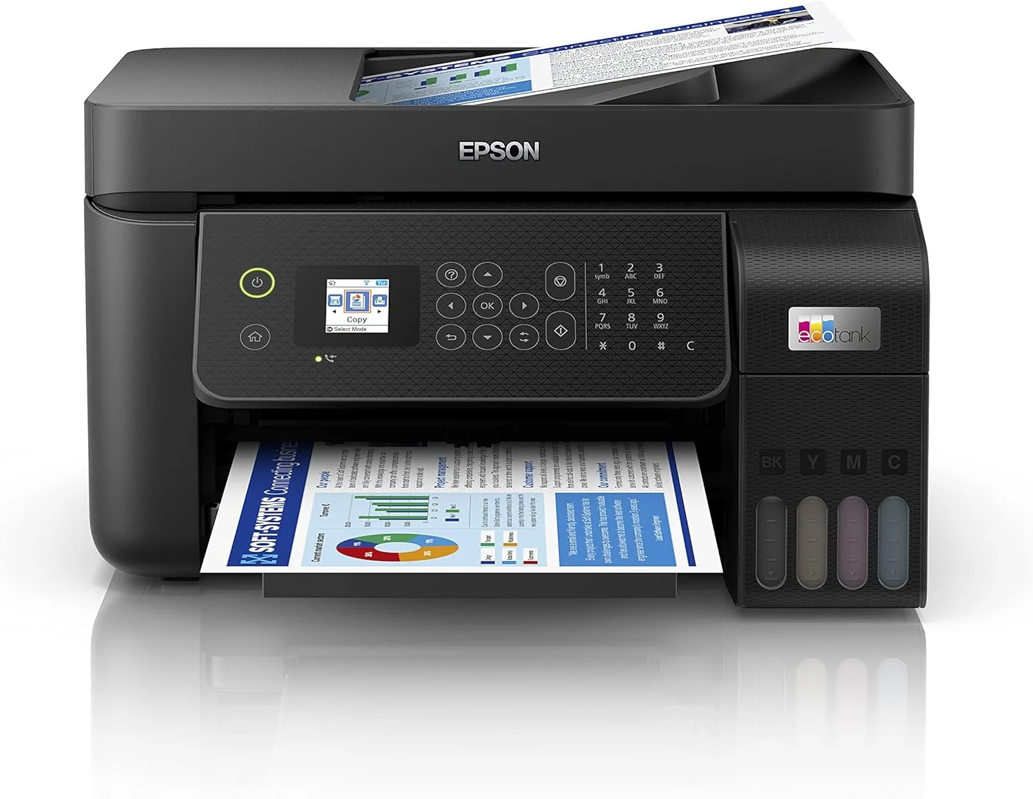 پرینتر چندکاره جوهرافشان رنگی اپسون EcoTank ET4800 با قابلیت پر شدن مجدد (C11CJ65402)