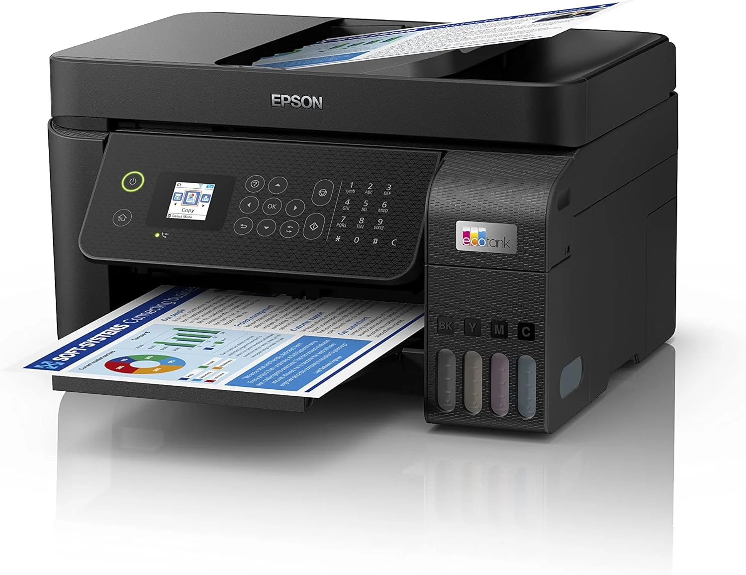 پرینتر چندکاره جوهرافشان رنگی اپسون EcoTank ET4800 با قابلیت پر شدن مجدد (C11CJ65402)