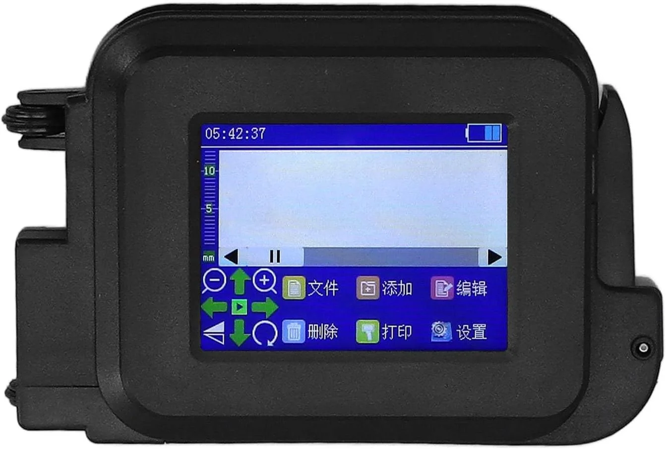 چاپگر جوهرافشان دستی مینی قابل حمل با صفحه لمسی LED، تاریخ تولید برچسب QR چند زبانه برای سطوح جاذب (دوشاخه بریتانیایی)