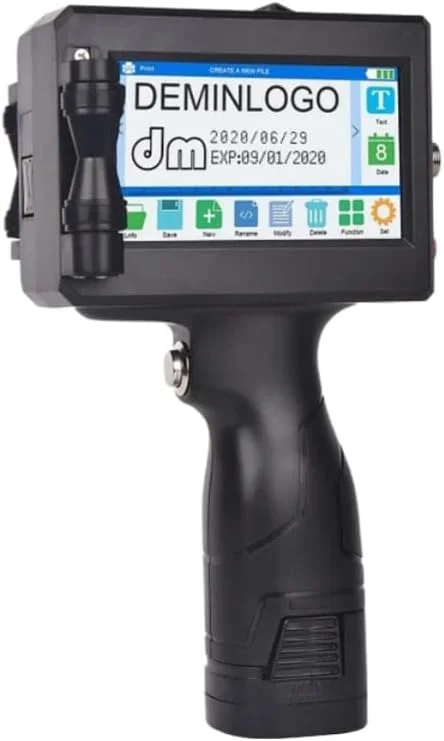 دستگاه چاپگر جوهرافشان دستی 600DPI، چاپگر دستی قابل حمل برای متن/بارکد/لوگو/کد QR/شمارنده/شماره دسته ای/کدگذار تاریخ (ارتفاع چاپ: 0.08-0.5 اینچ) (دستگاه چاپگر جوهرافشان دستی-D10)