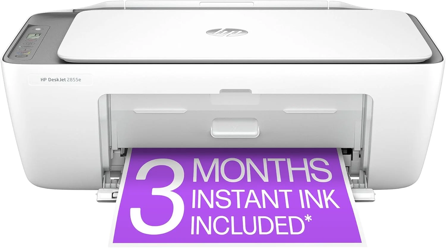 پرینتر جوهرافشان رنگی چندکاره بی‌سیم HP DeskJet 2855e، اسکنر، دستگاه کپی، بهترین برای استفاده خانگی، 3 ماه جوهر رایگان (588S5A)