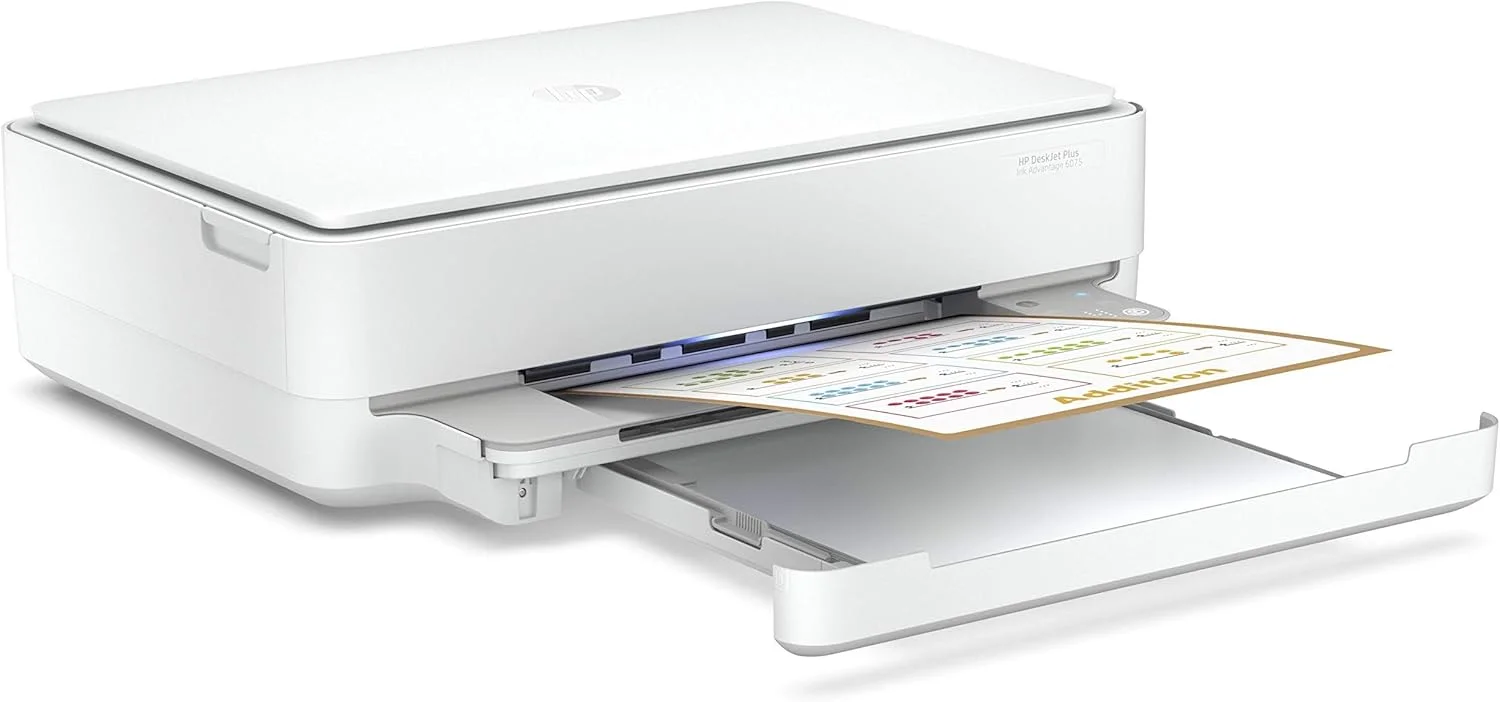 پرینتر جوهرافشان چندکاره بی سیم اچ پی DeskJet Plus Ink Advantage 6075، مناسب برای پرینت، کپی و اسکن