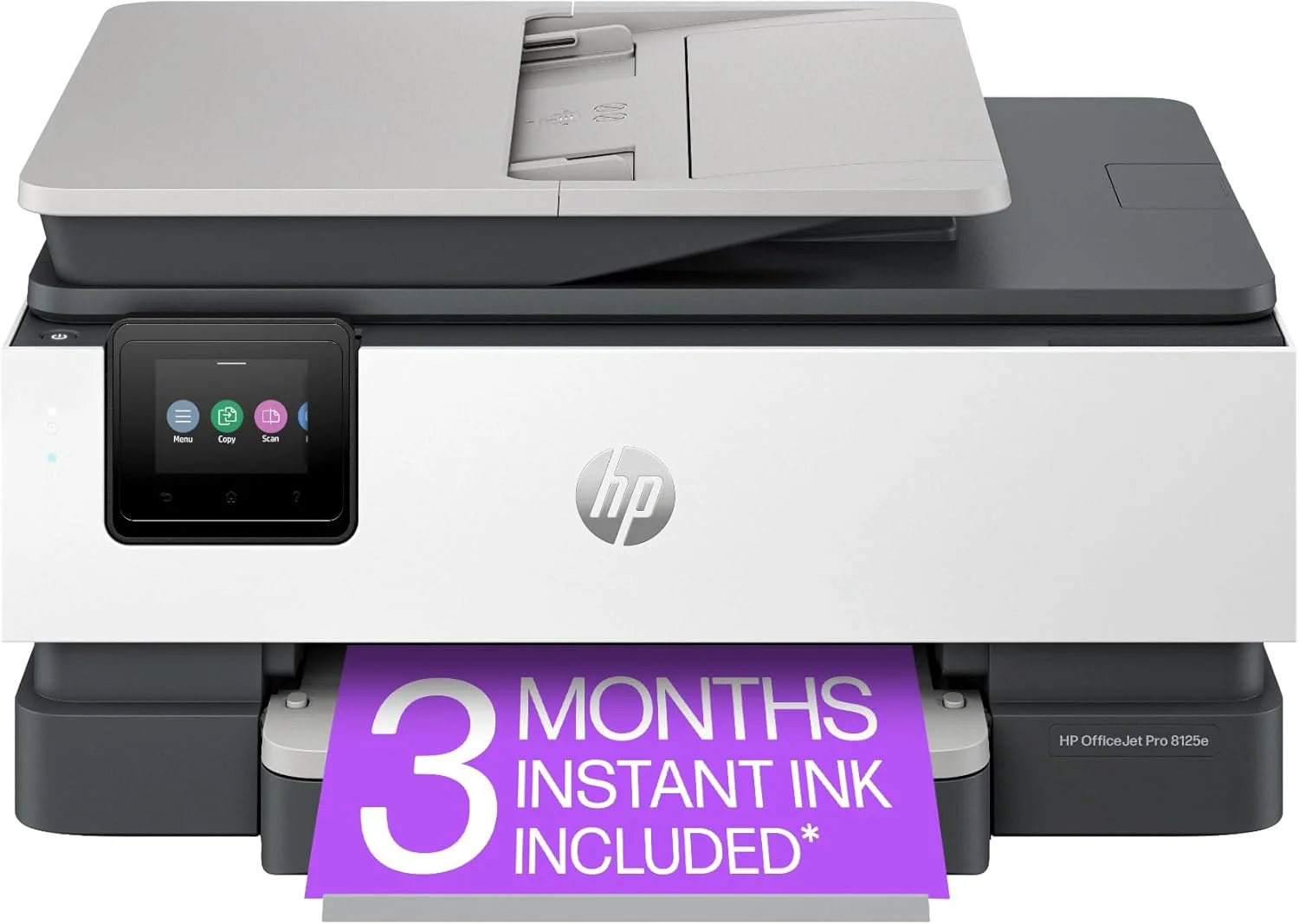 پرینتر جوهرافشان رنگی چندکاره بی سیم HP OfficeJet Pro 8125e، چاپ، اسکن، کپی، ADF، چاپ دورو، مناسب خانه و محل کار، شامل 3 ماه اشتراک سرویس جوهر فوری