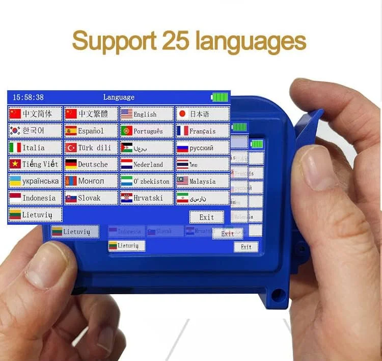 پرینتر جوهرافشان کوچک ارتقا یافته Phezer برای سطوح صاف و منحنی PC11 Plus، ۲۵ زبان و کارتریج جوهر خشک‌شونده سریع، دستگاه مارک‌زنی جیبی قابل حمل برای تاریخ، زمان، بارکد، لوگو، کد QR و شماره بچ