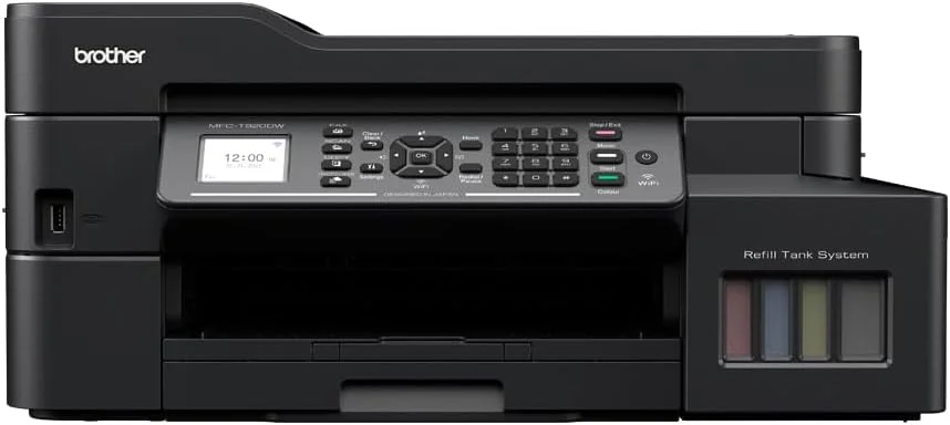 پرینتر جوهرافشان چندکاره بی‌سیم برادر مدل MFC-T920DW، قابلیت چاپ دوروی اتوماتیک، چاپ و اسکن موبایل و ابری، اتصال شبکه، بطری‌های جوهر با بازدهی بالا
