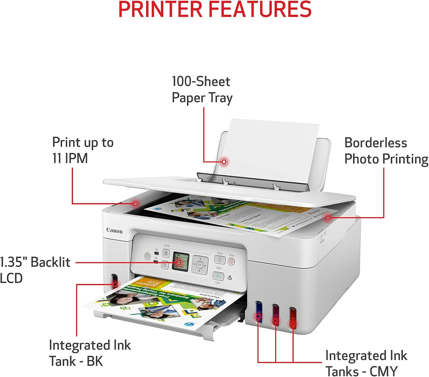 پرینتر چندکاره بی سیم مگاتانک کانن PIXMA G3270 WH