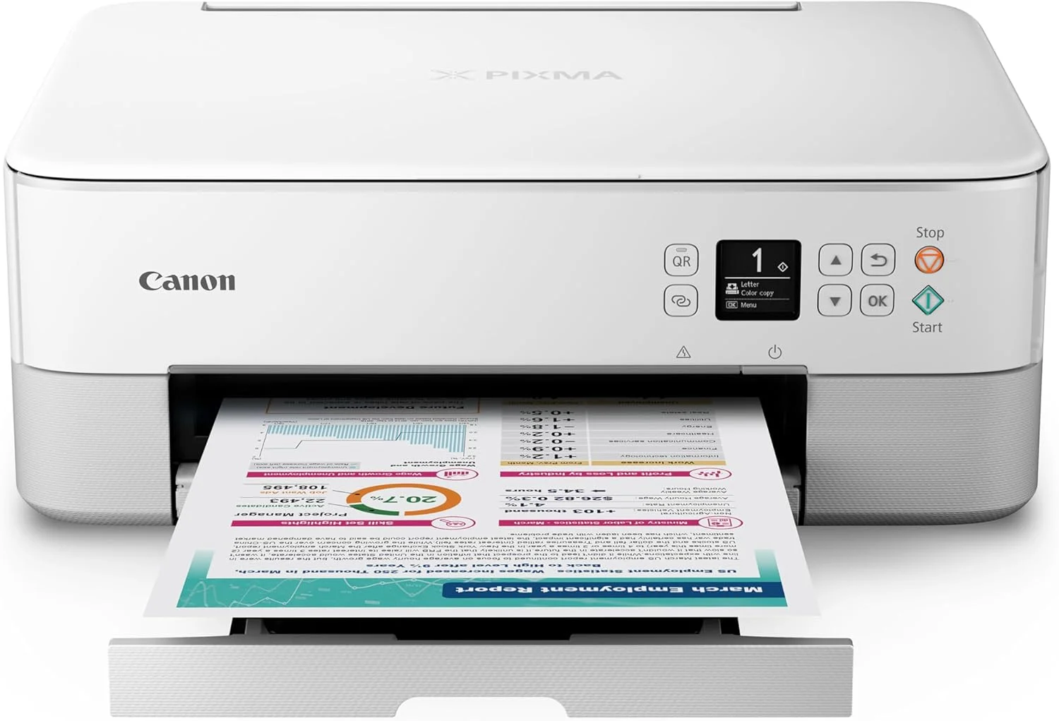 پرینتر جوهرافشان چندکاره بی سیم Canon PIXMA TS6420a [چاپ، کپی، اسکن]، سفید