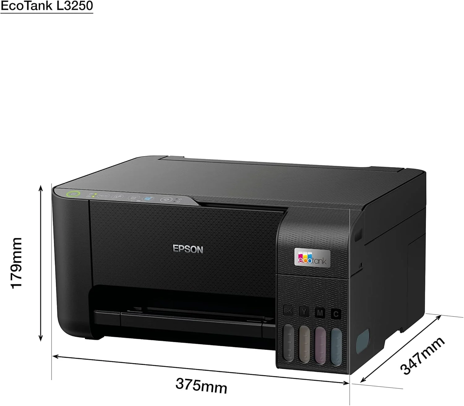 پرینتر مخزن جوهر خانگی اپسون EcoTank L3250 A4، رنگی، پرینتر 3 در 1 با WiFi، دارای 2 جوهر مشکی + 3 جوهر رنگی در داخل، مناسب برای امارات