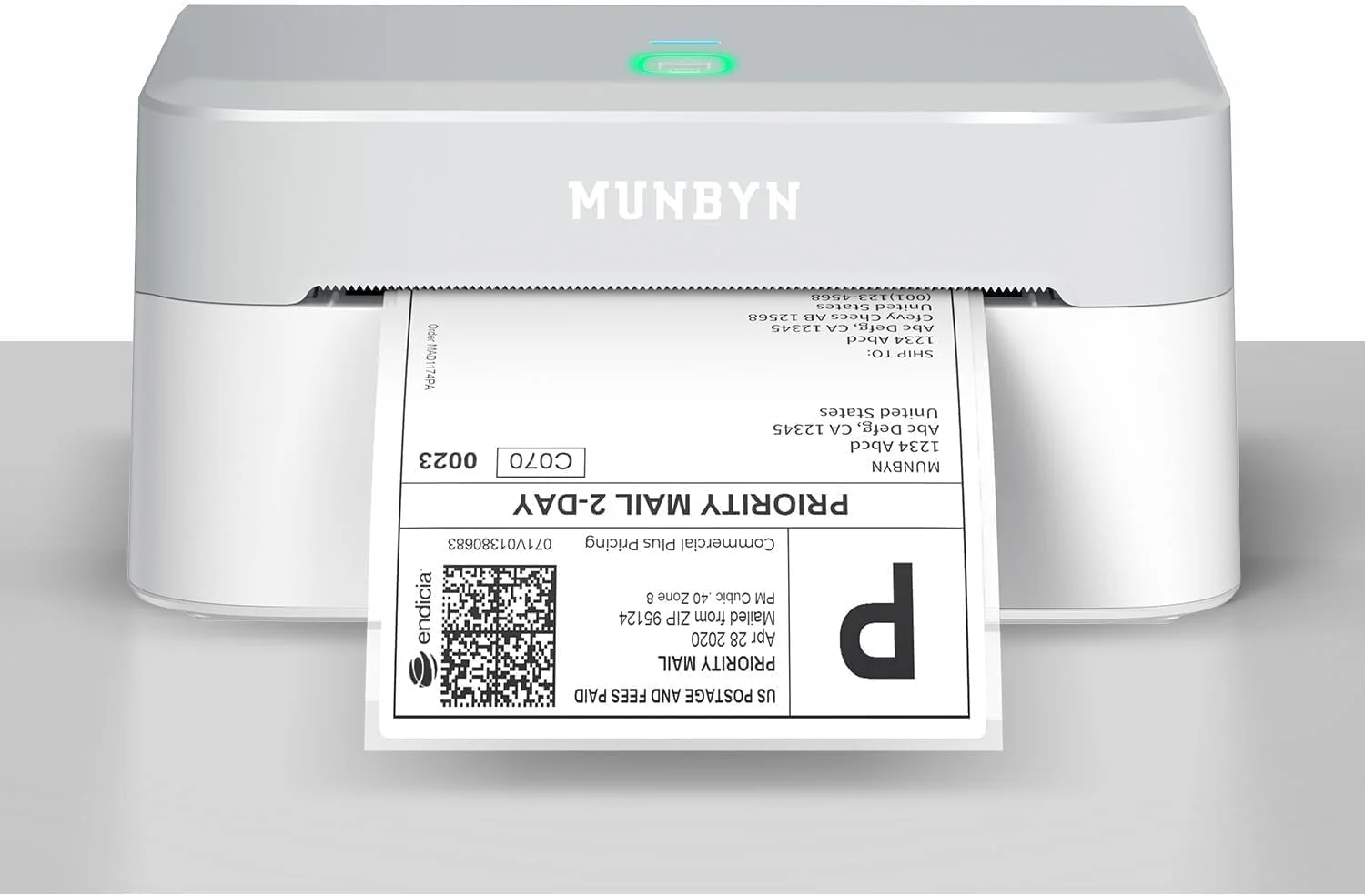 چاپگر لیبل بلوتوث MUNBYN، چاپگر حرارتی 4x6 برای حمل و نقل، سازگار با اندروید، آیفون، ویندوز، مک، کروم بوک، عرض چاپ 1.57"-4.25"، RW403B