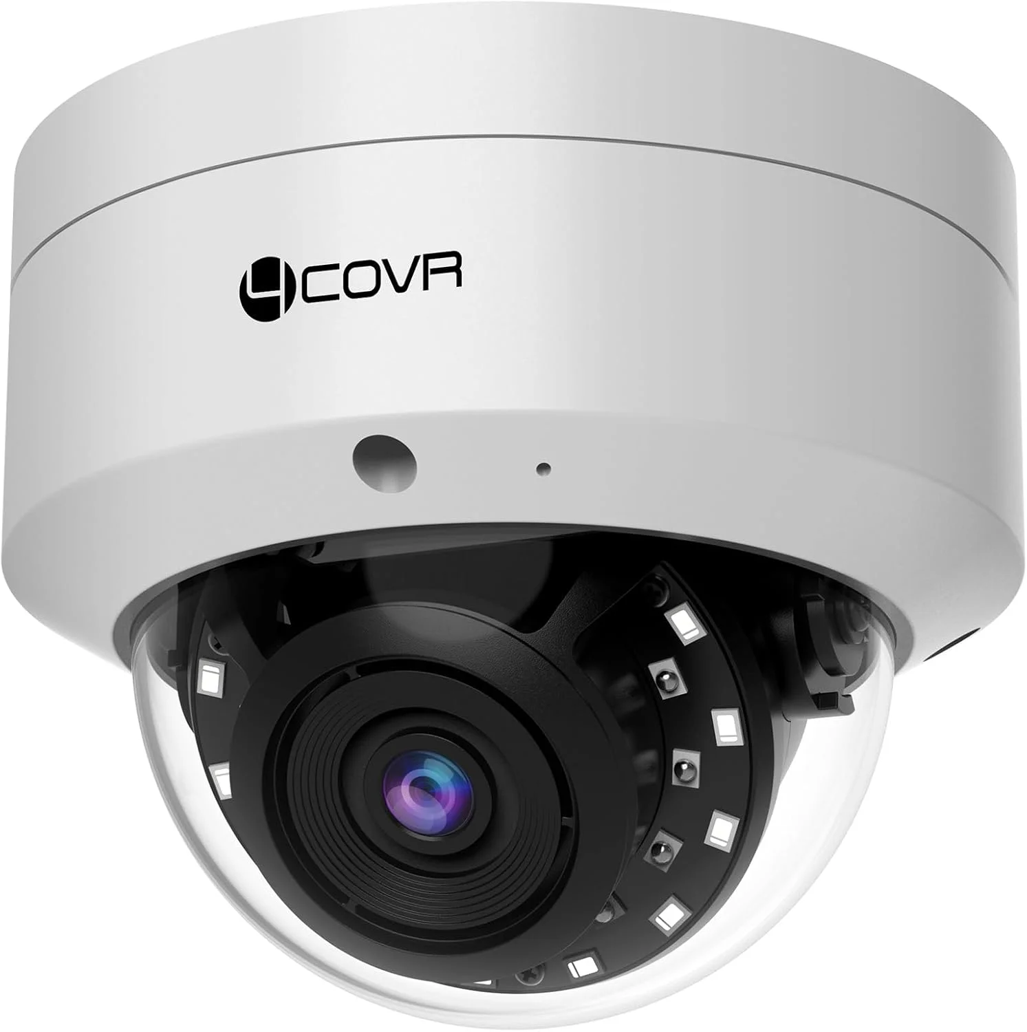 دوربین مداربسته تحت شبکه 4K PoE مدل 4COVR، دوربین گنبدی 8 مگاپیکسلی UHD با میکروفون، ضد ضربه IK10 و مقاوم در برابر آب IP67، تشخیص انسان/خودرو با هوش مصنوعی، دید در شب 30 متری، لنز 2.8 میلی متری، LY54AX8MA (بدون قابلیت PTZ)